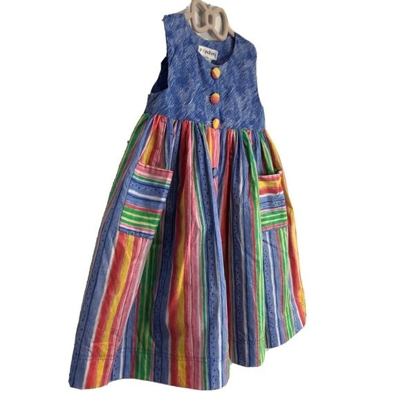 PJ Lindberg maxi sleeveless button front girls colorful summer dress size:4T - Picture 5 of 15